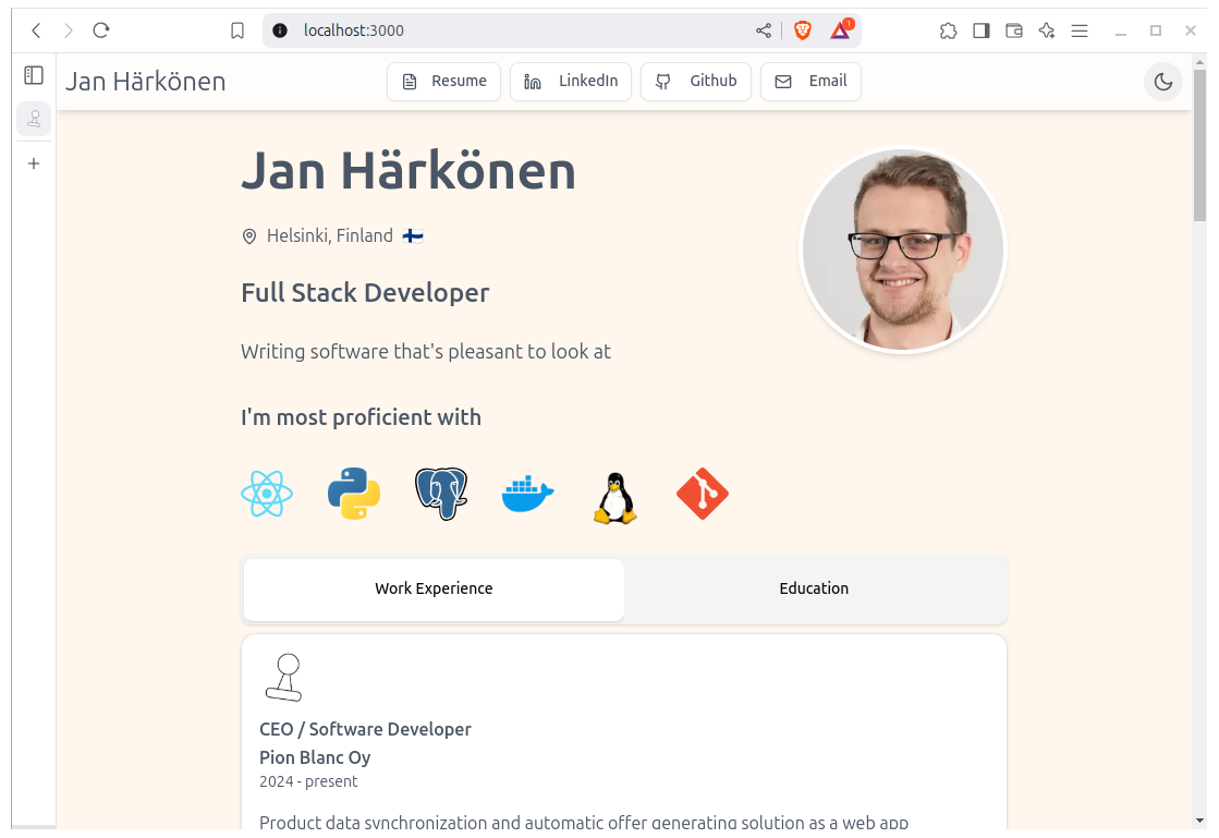 Portfolio site V1